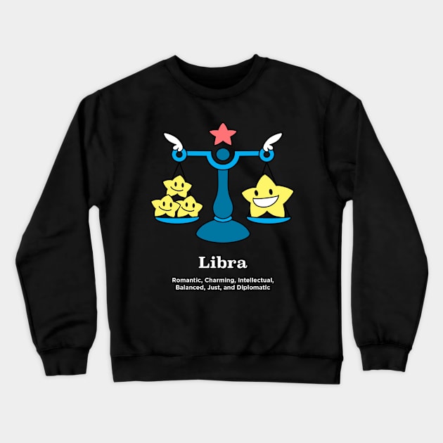 Libra Horoscope Anime Zodiac Sign September October Birthday Crewneck Sweatshirt by TheBeardComic